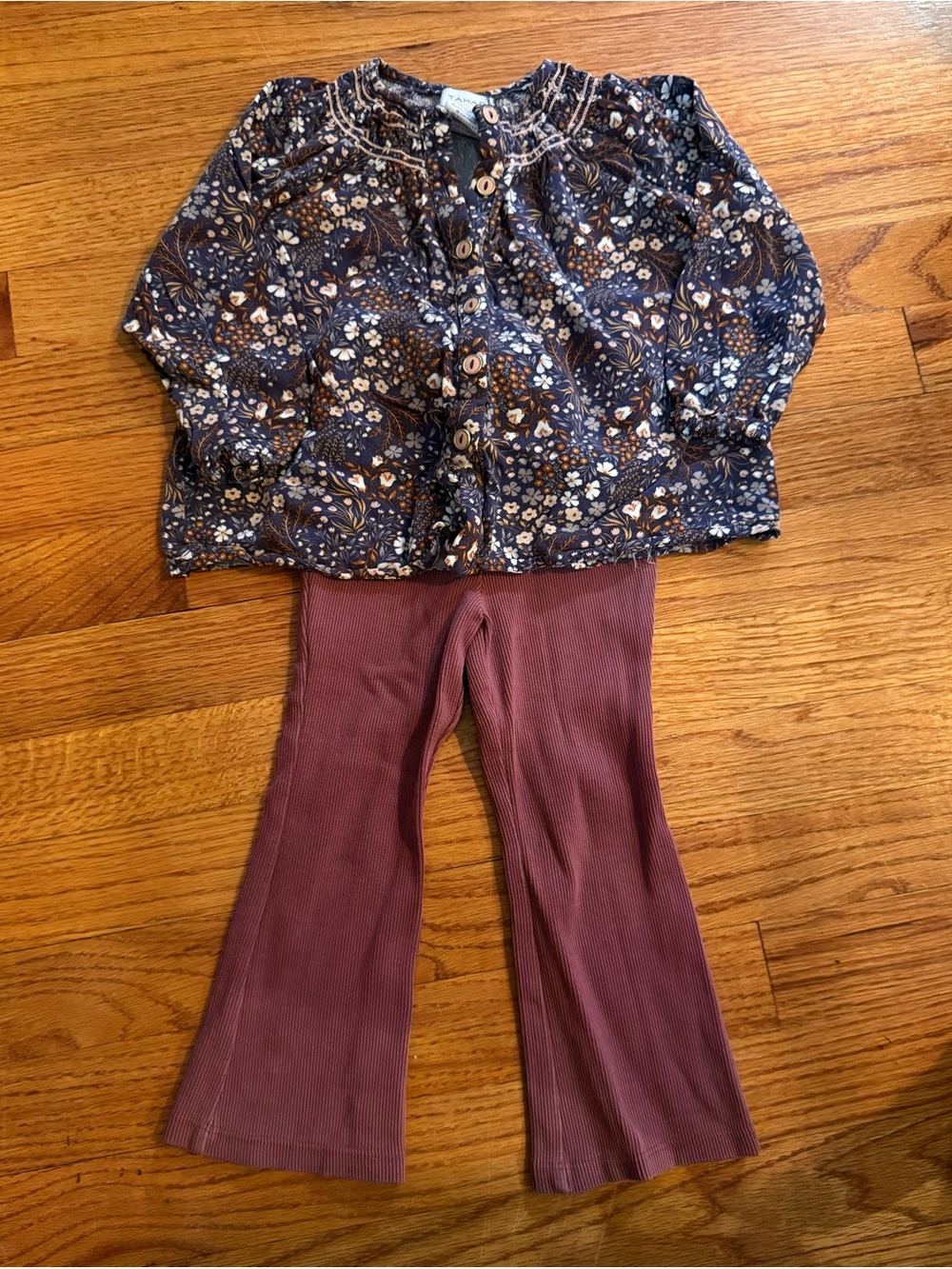 Tahari baby girl matching set 24 months boho floral flare pant